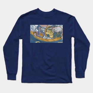 Antique World Map detail with Claudius Ptolemy Long Sleeve T-Shirt